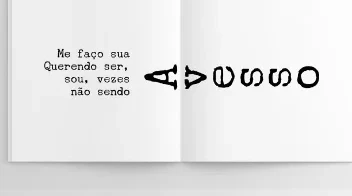 Minimal poetry spread with the title Avesso rotated across the center