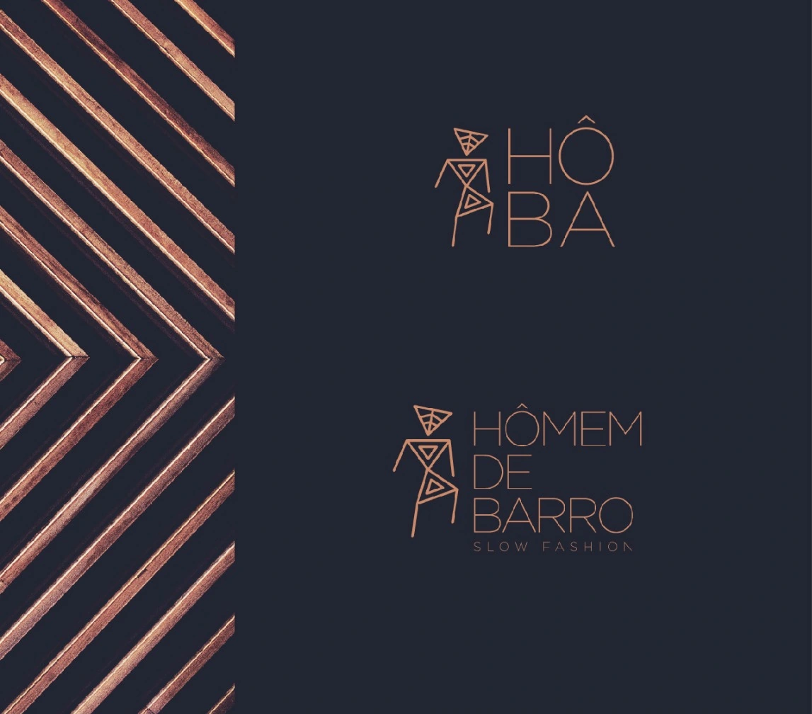 Hôba · Homem de Barro: Geometric symbol and wordmarks for slow fashion
