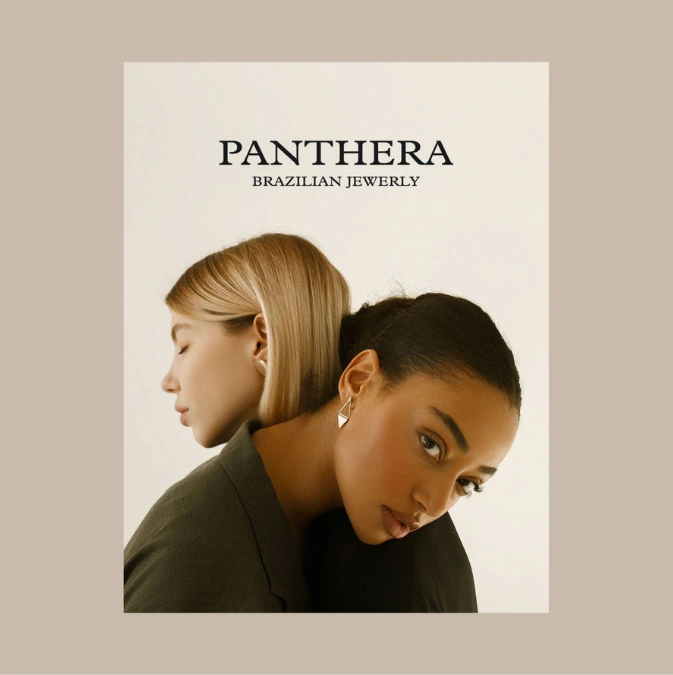 Panthera Brazilian Jewelry editorial application with two women wearing jewelry