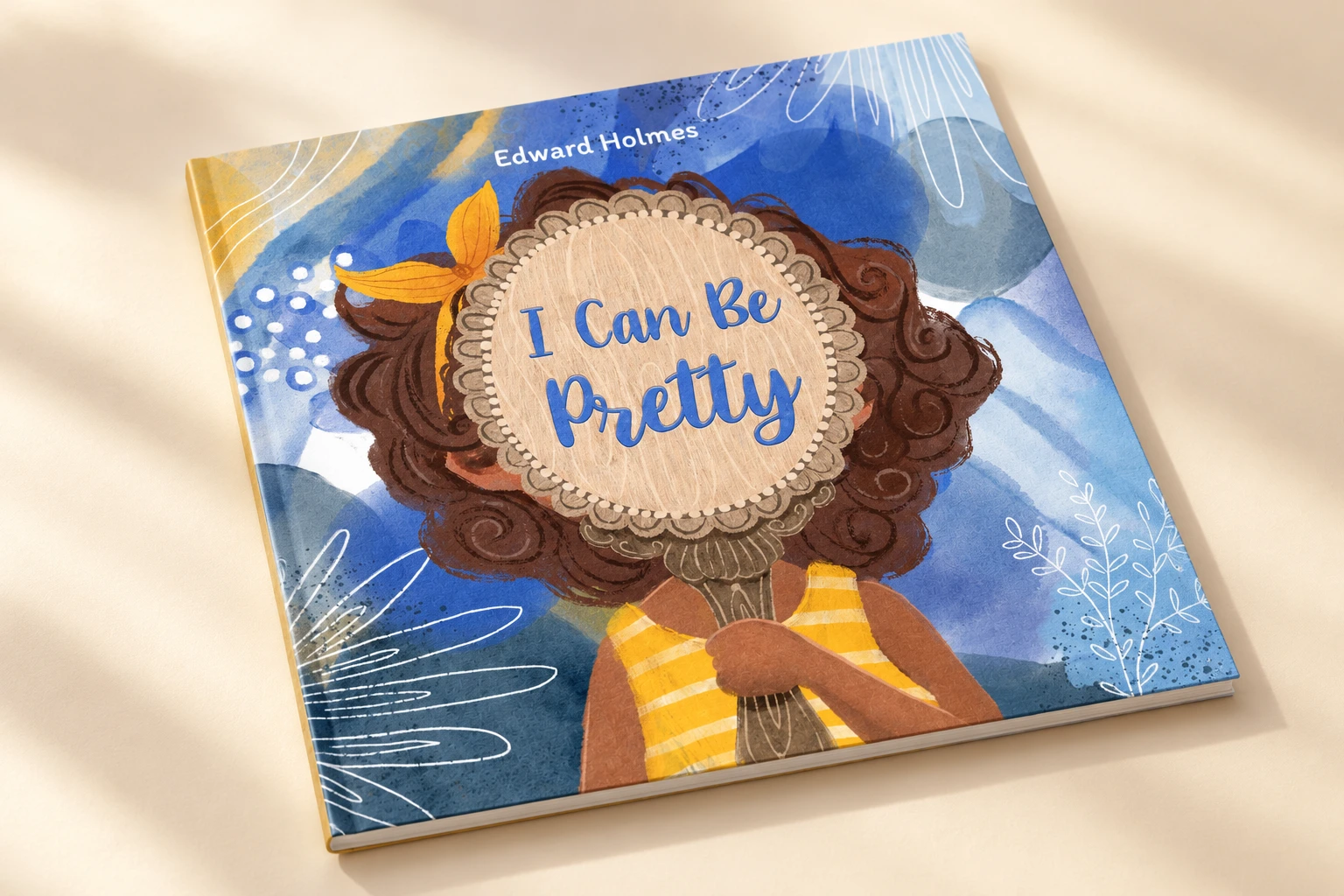 Square I Can Be Pretty picture book shown in a studio mockup